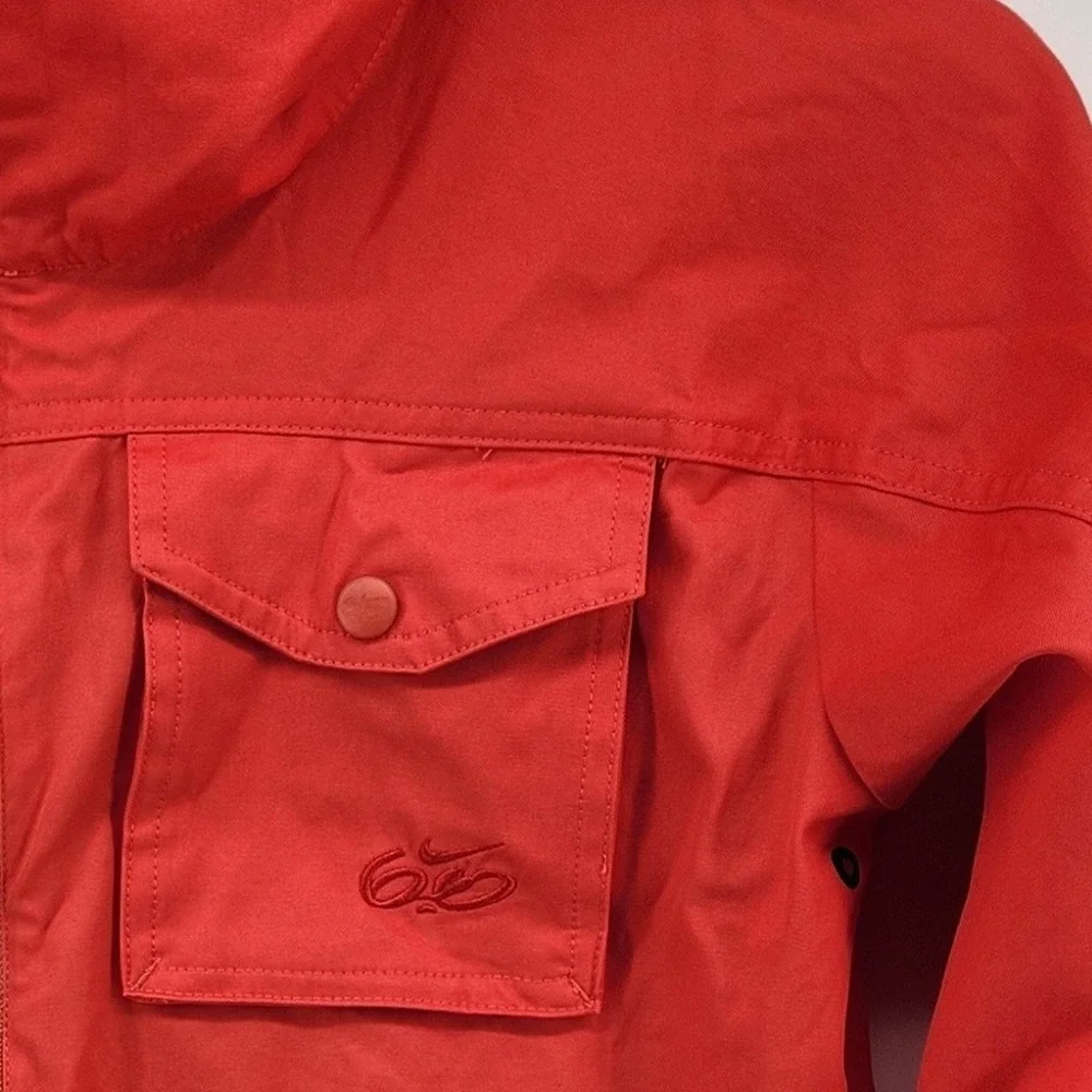 Nike 6.0 Lightweight Jacket Small Full Zip Cargo Pockets Red Orange Gorpcore‎